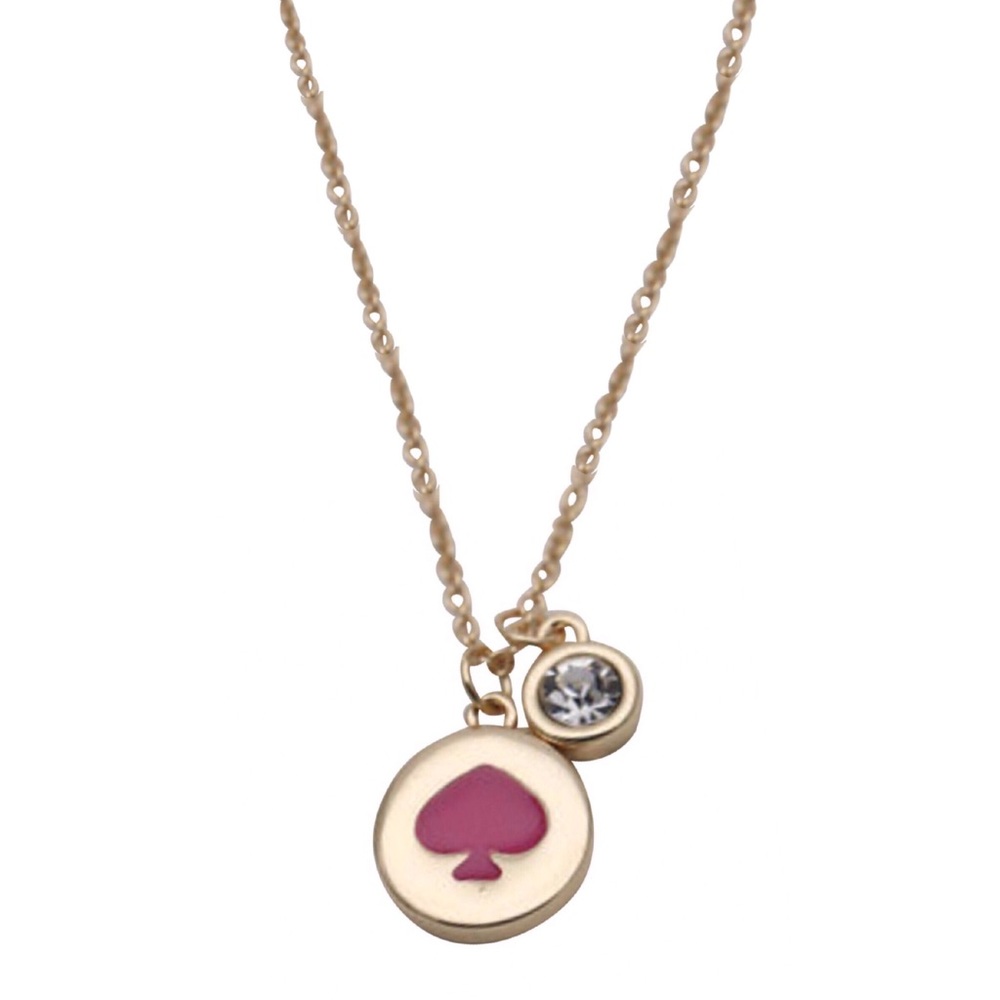 KATE SPADE • Hot Pink Spot The Spade Necklace